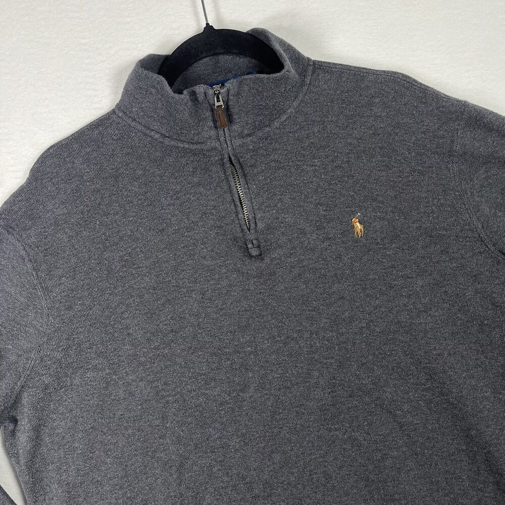 Polo Ralph Lauren Estate Rib Quarter Zip Pullover Sweater Men’s Large Grey L